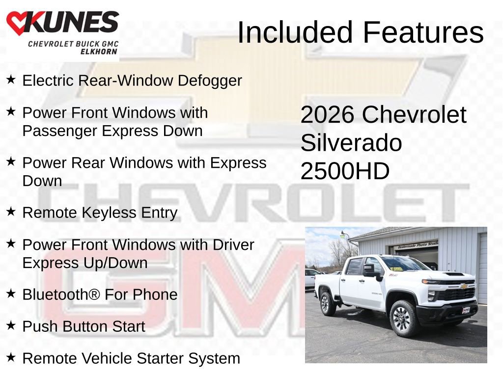 New 2026 Chevrolet Silverado 2500 Custom w/ Custom Value Package AWD/4WD image 3