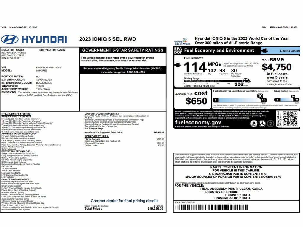 Used 2023 Hyundai Ioniq 5 SEL w/ Cargo Package image 2