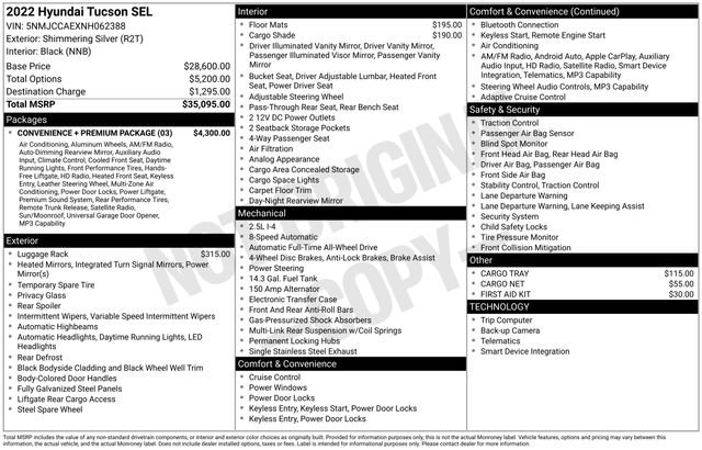 Used 2022 Hyundai Tucson SEL w/ Convenience + Premium Package AWD/4WD image 5