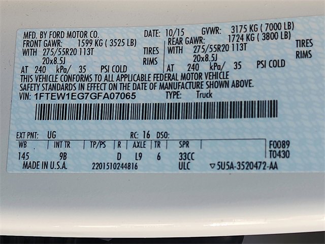 Used 2016 Ford F150 Platinum w/ Equipment Group 701A Luxury image 34