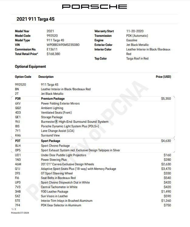 Certified 2021 Porsche 911 Targa 4S AWD/4WD image 6