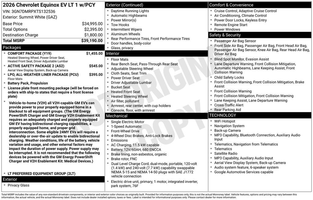 New 2026 Chevrolet Equinox EV LT w/ Comfort Package FWD image 4