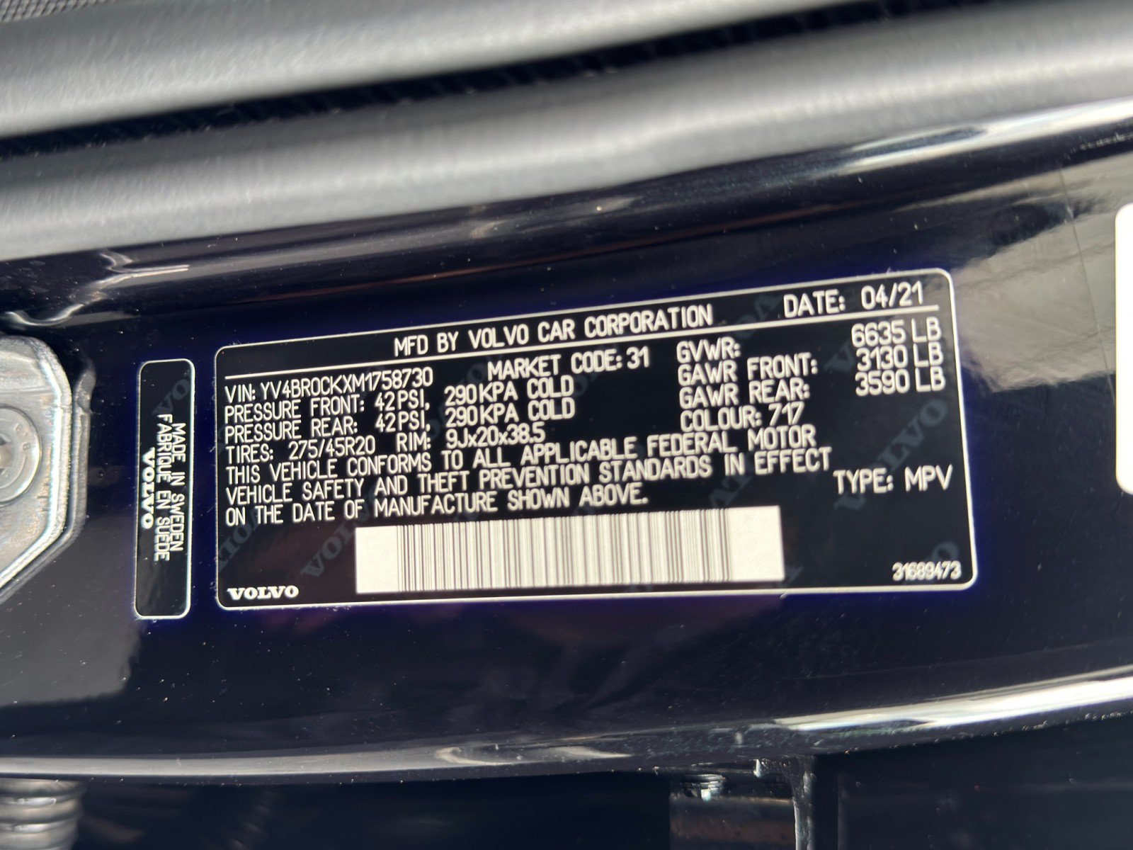 Used 2021 Volvo XC90 T8 Inscription Expression w/ Protection Package Premier AWD/4WD image 47