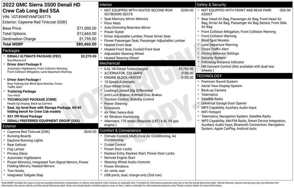 Used 2022 GMC Sierra 3500 Denali w/ Denali Ultimate Package AWD/4WD image 13