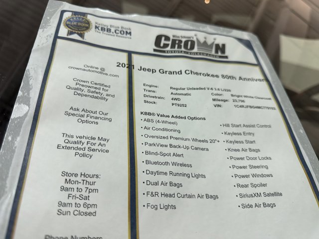 Used 2021 Jeep Grand Cherokee 80th Anniversary w/ Quick Order Package 2GK 80th image 40