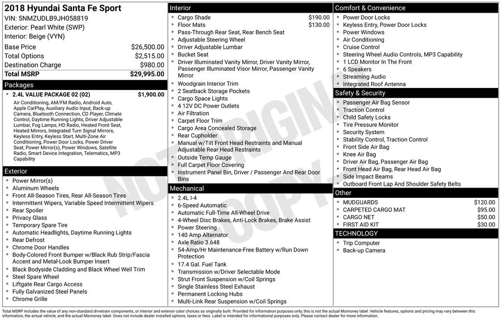 Used 2018 Hyundai Santa Fe Sport w/ 2.4L Value Package 02 AWD/4WD image 40