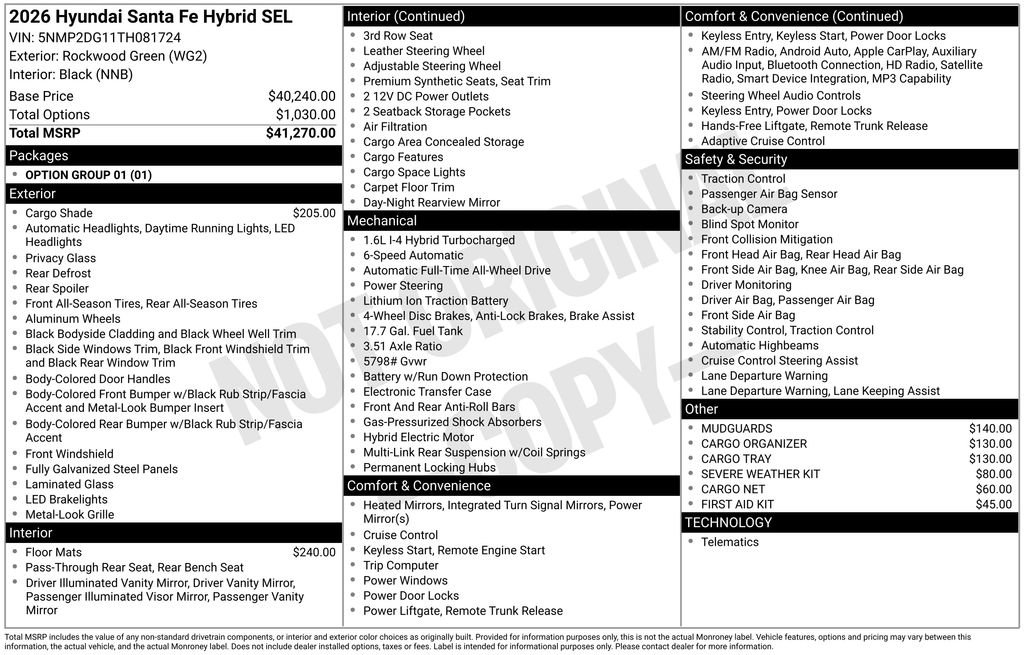 New 2026 Hyundai Santa Fe SEL image 43