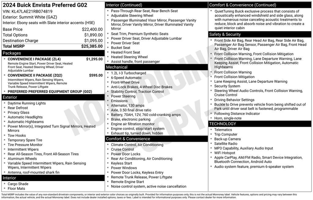 Used 2024 Buick Envista Preferred w/ Convenience I Package FWD image 22