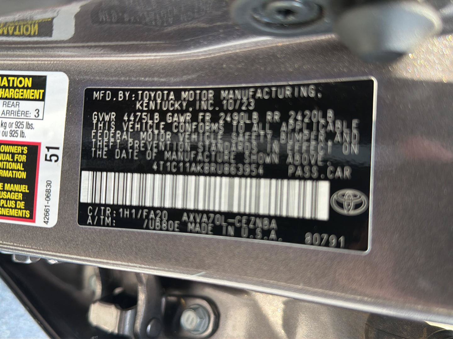 Used 2024 Toyota Camry LE FWD image 40
