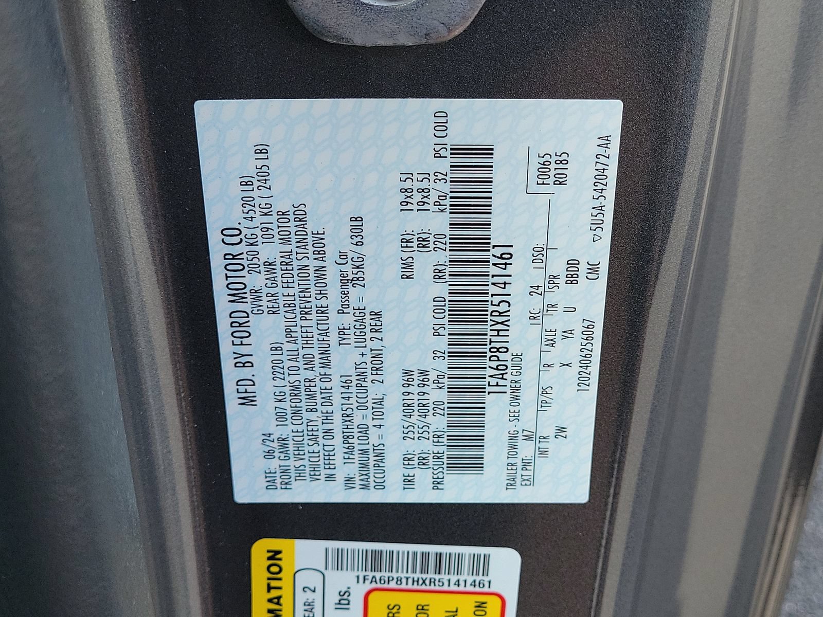 Certified 2024 Ford Mustang Coupe RWD image 26