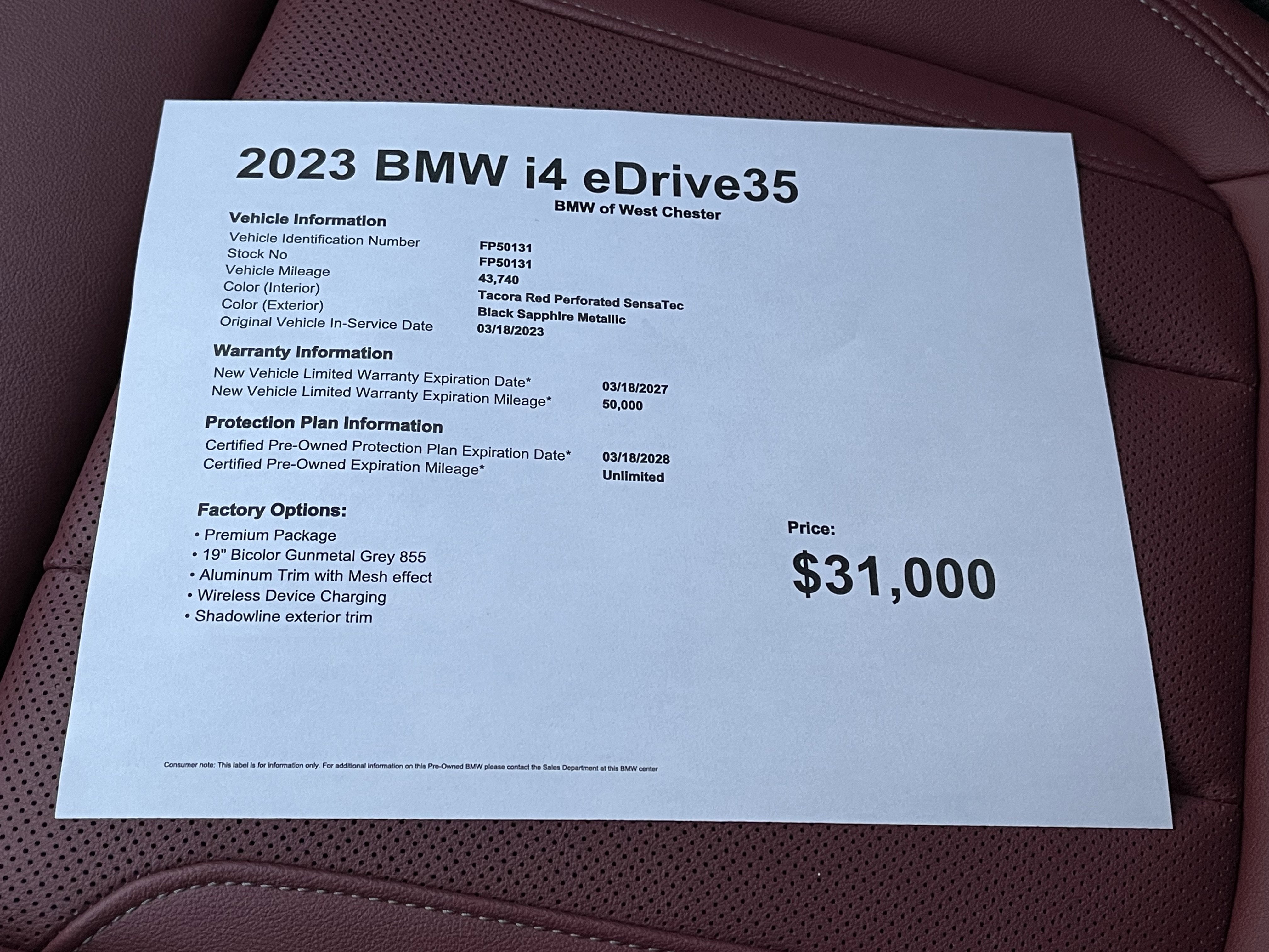 Certified 2023 BMW i4 eDrive35 w/ Premium Package image 18