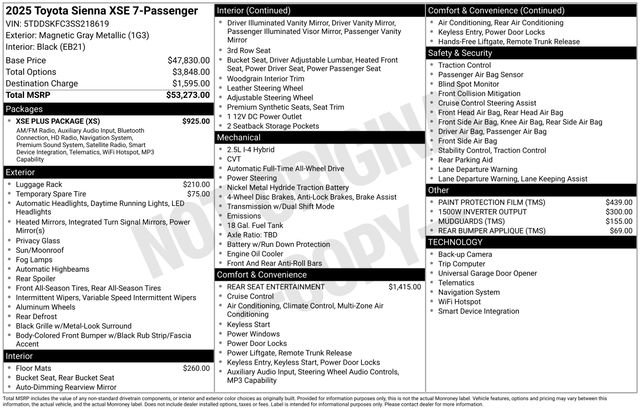 Used 2025 Toyota Sienna XSE w/ XSE Plus Package AWD/4WD image 31