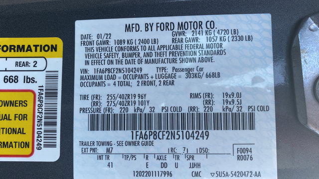 Used 2022 Ford Mustang GT Premium w/ GT Performance Package RWD image 29