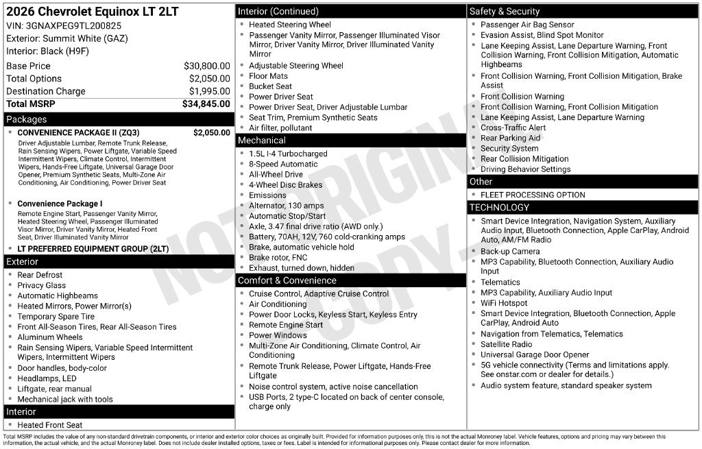 Used 2026 Chevrolet Equinox LT w/ Convenience Package II AWD/4WD image 15