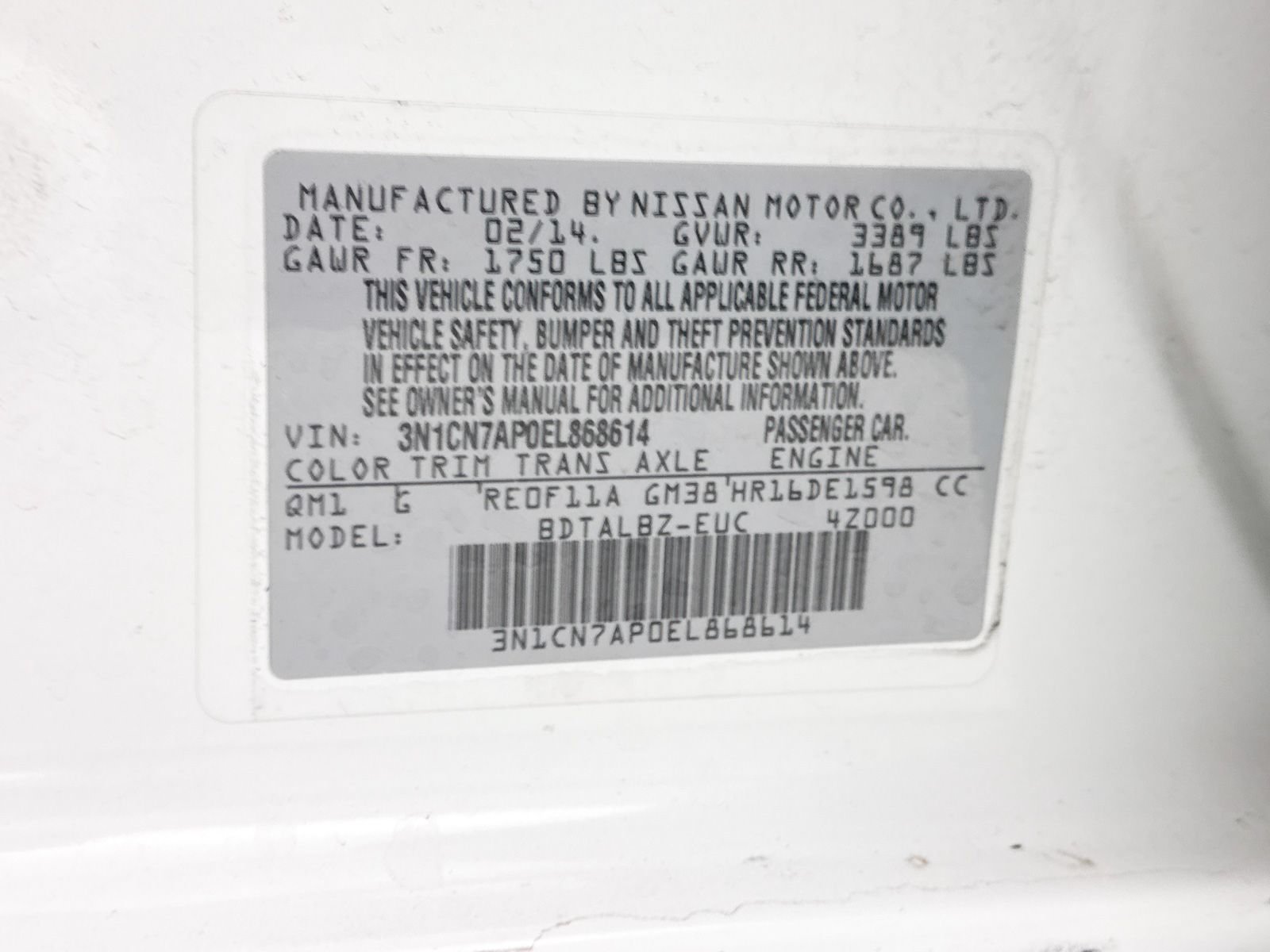 Used 2014 Nissan Versa SV FWD image 28