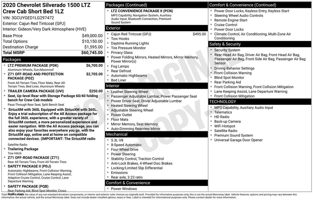 Used 2020 Chevrolet Silverado 1500 LTZ w/ LTZ Premium Package AWD/4WD image 12
