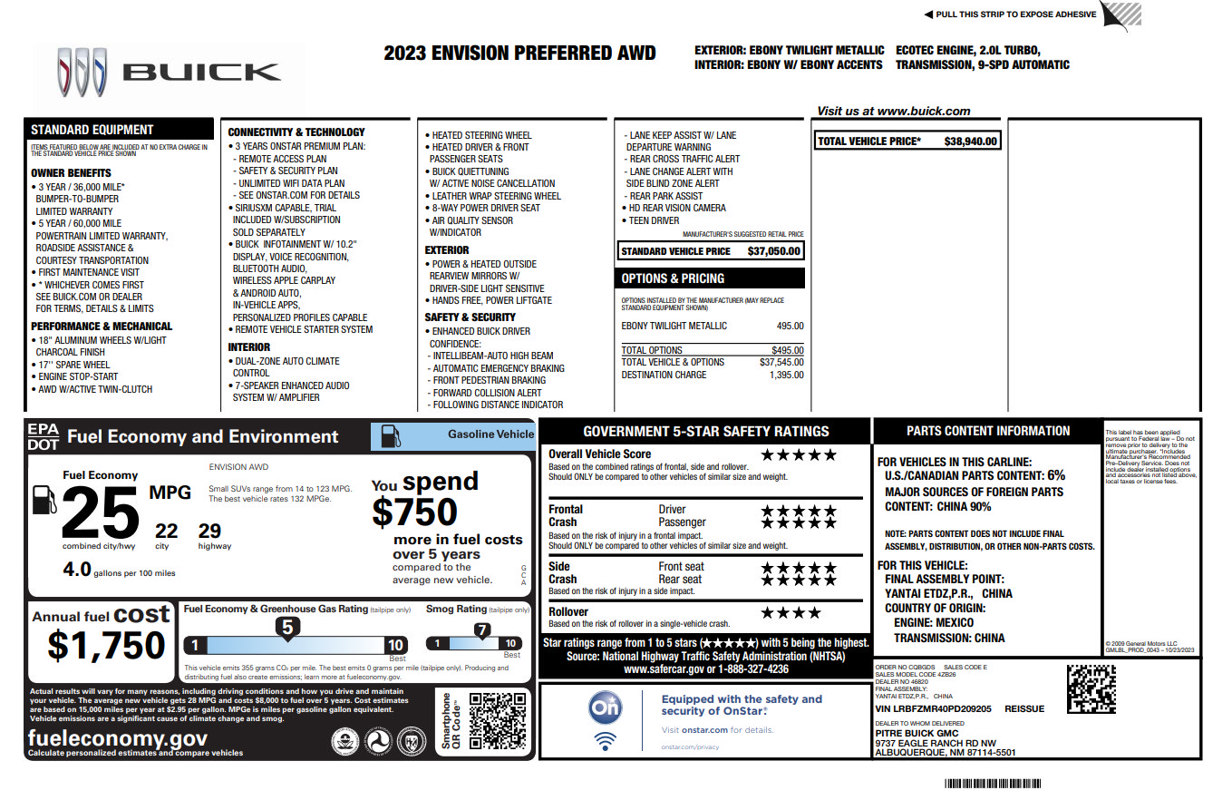 Used 2023 Buick Envision Preferred AWD/4WD image 31