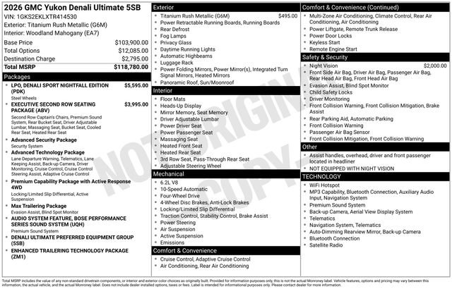 New 2026 GMC Yukon Denali Ultimate AWD/4WD image 4
