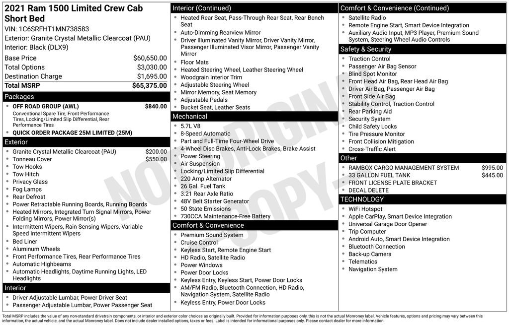 Used 2021 RAM 1500 Limited w/ Off Road Group image 48