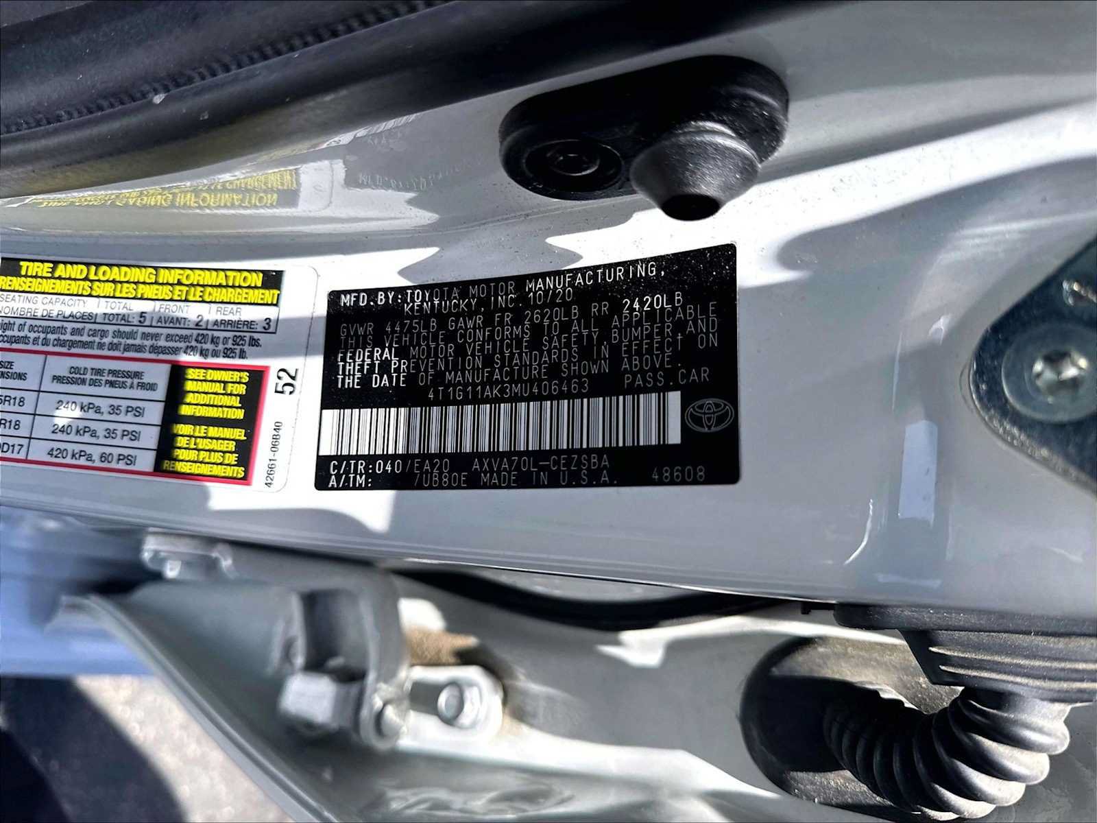 Used 2021 Toyota Camry SE w/ Carpet Mat Package (TMS) FWD image 33