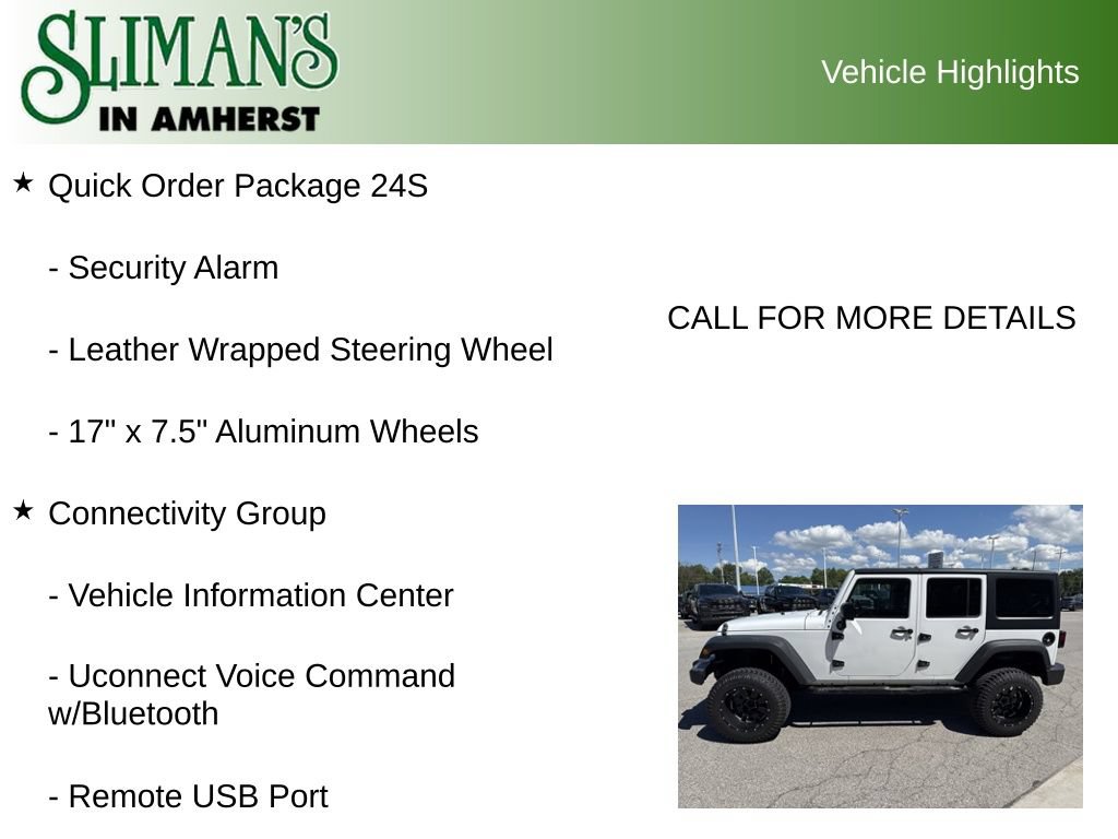 Used 2017 Jeep Wrangler Unlimited Sport w/ Quick Order Package 24S AWD/4WD image 15