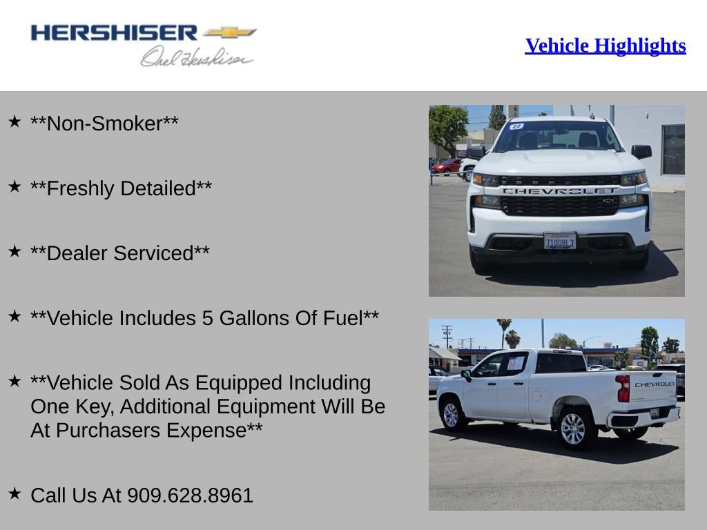 Used 2022 Chevrolet Silverado 1500 Custom w/ Safety Confidence Package RWD image 2