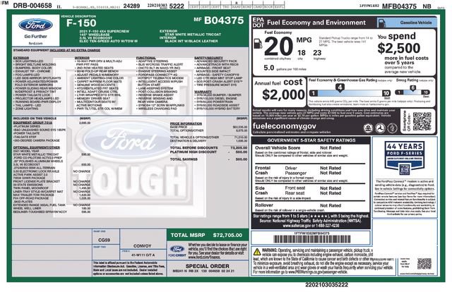 Used 2021 Ford F150 Platinum w/ Equipment Group 701A High AWD/4WD image 28