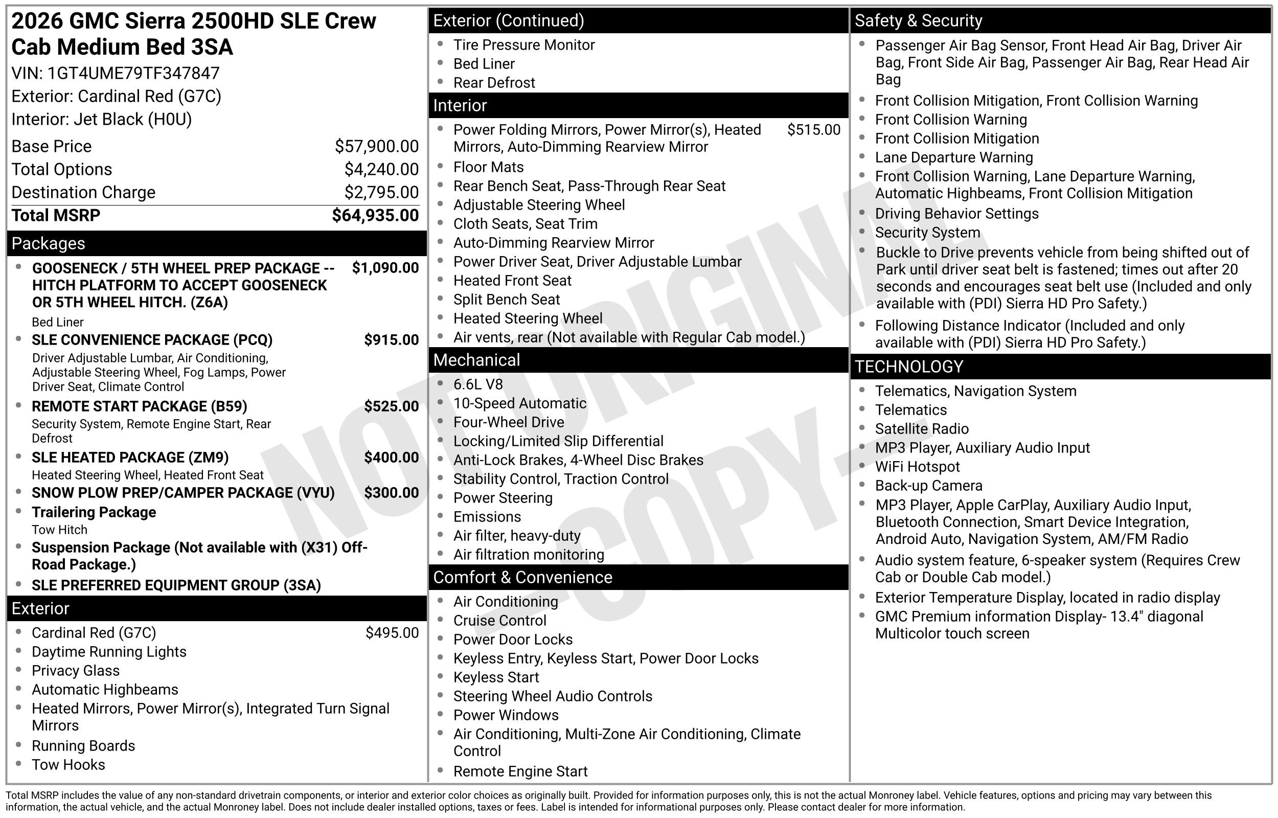 New 2026 GMC Sierra 2500 SLE AWD/4WD image 3
