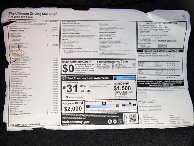 New 2026 BMW 330i Sedan w/ M Sport Package image 18