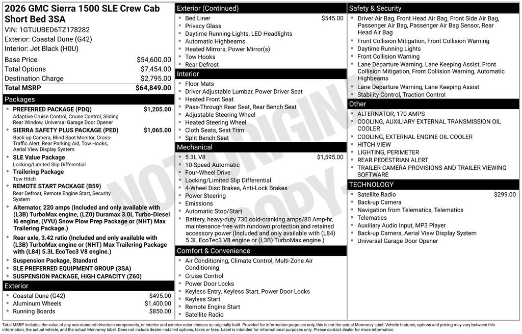 New 2026 GMC Sierra 1500 SLE w/ Preferred Package AWD/4WD image 28