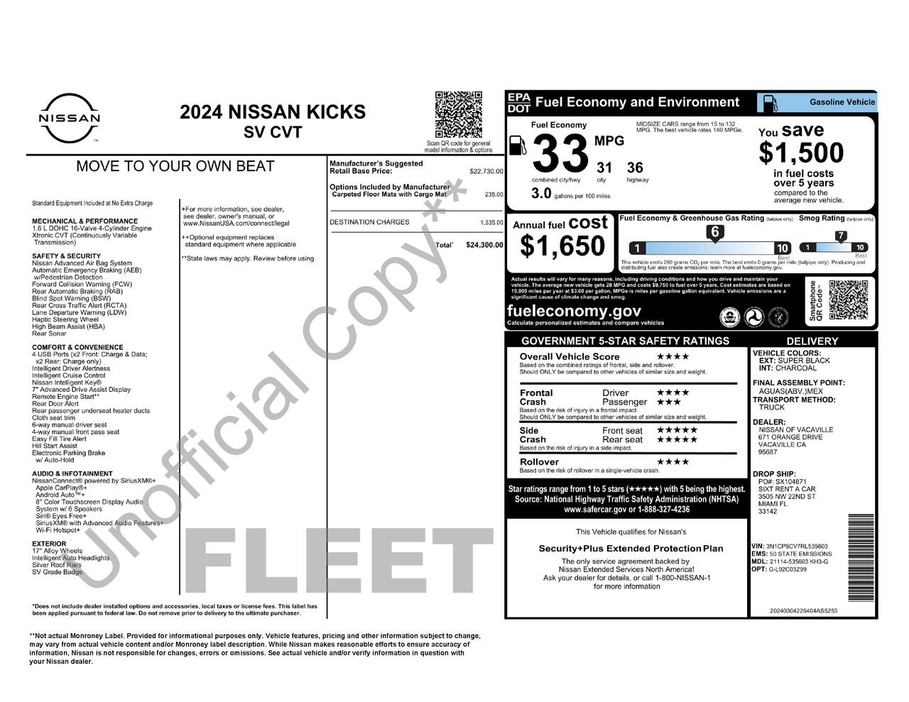 Certified 2024 Nissan Kicks SV FWD image 28