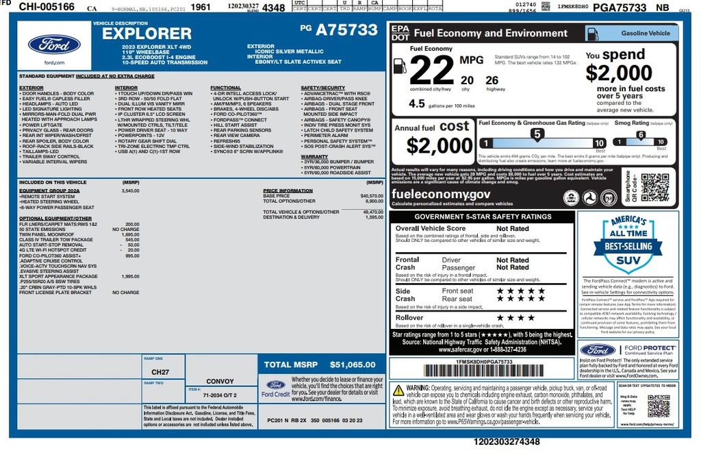 Used 2023 Ford Explorer XLT w/ Equipment Group 202A AWD/4WD image 3
