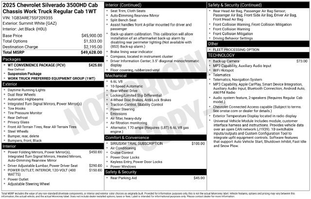 Used 2025 Chevrolet Silverado 3500 W/T w/ WT Convenience Package RWD image 34