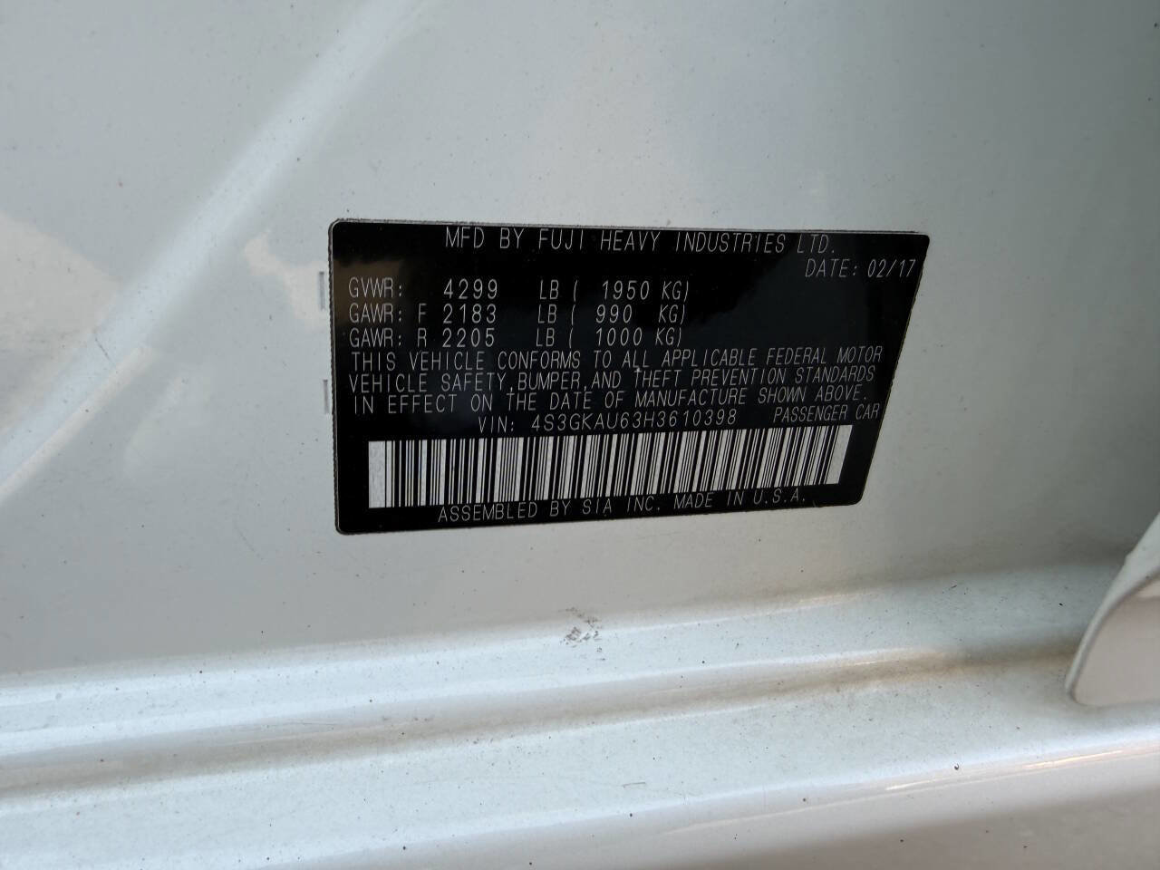 Used 2017 Subaru Impreza 2.0i Limited image 30