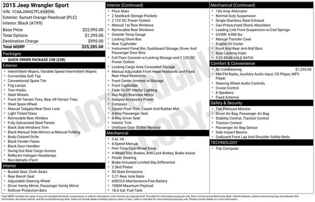 Used 2015 Jeep Wrangler Sport image 31