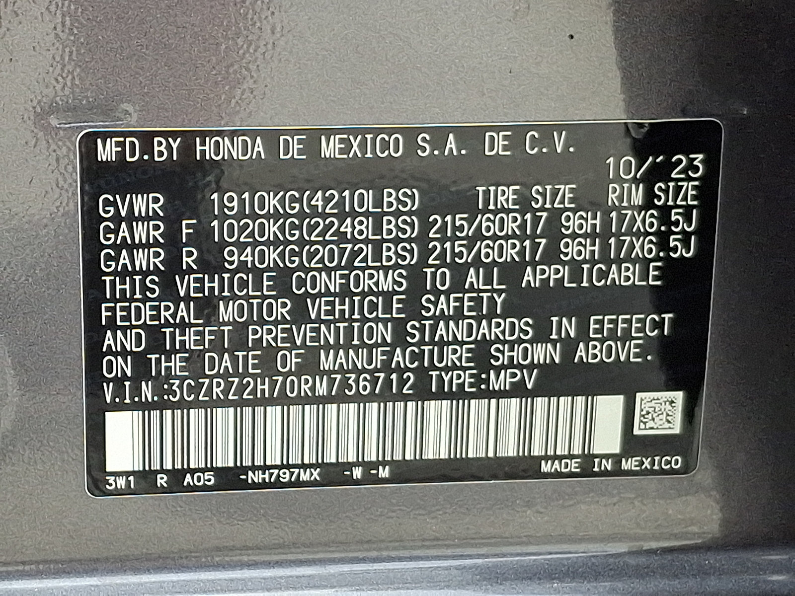 Used 2024 Honda HR-V EX-L image 27