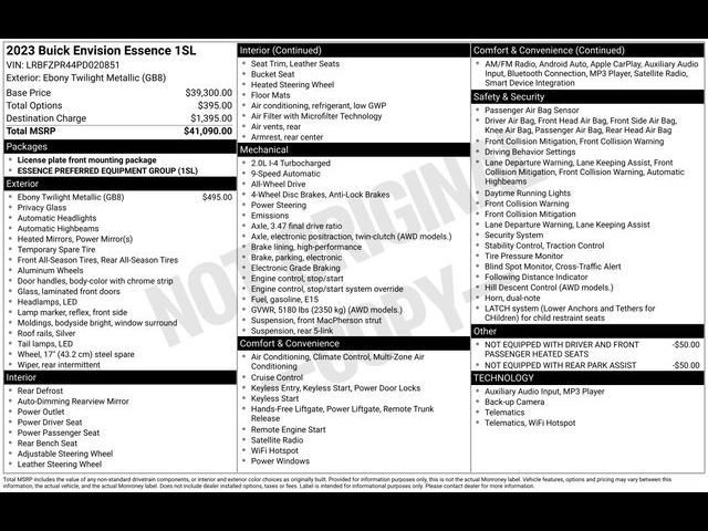 Certified 2023 Buick Envision Essence AWD/4WD image 29