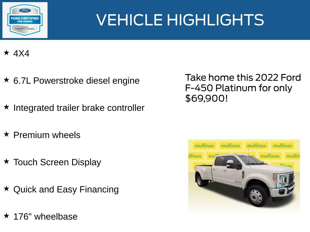 Certified 2022 Ford F450 Platinum w/ FX4 Off-Road Package image 23
