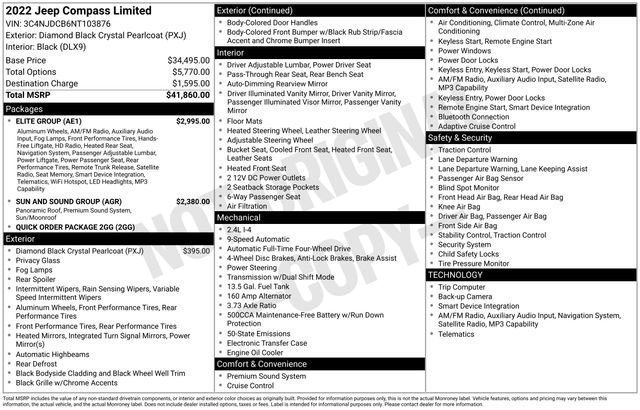 Used 2022 Jeep Compass Limited w/ Elite Group AWD/4WD image 15