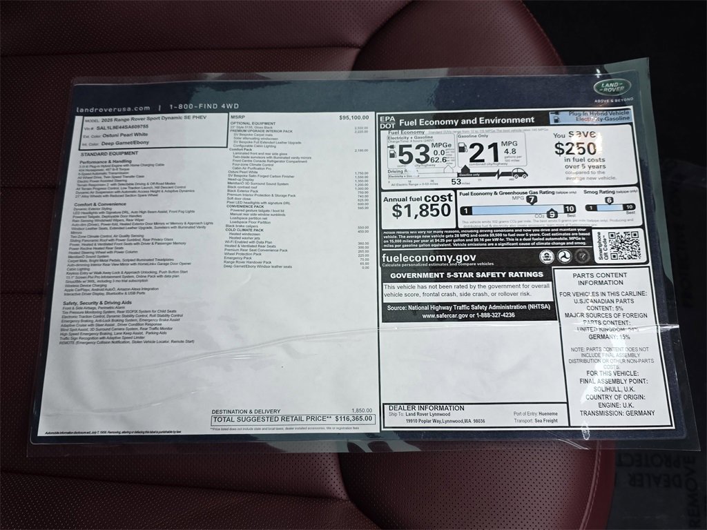 New 2025 Land Rover Range Rover Sport Dynamic SE image 36