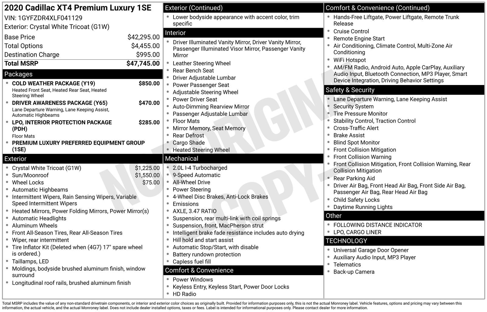 Used 2020 Cadillac XT4 Premium Luxury w/ Cold Weather Package image 23