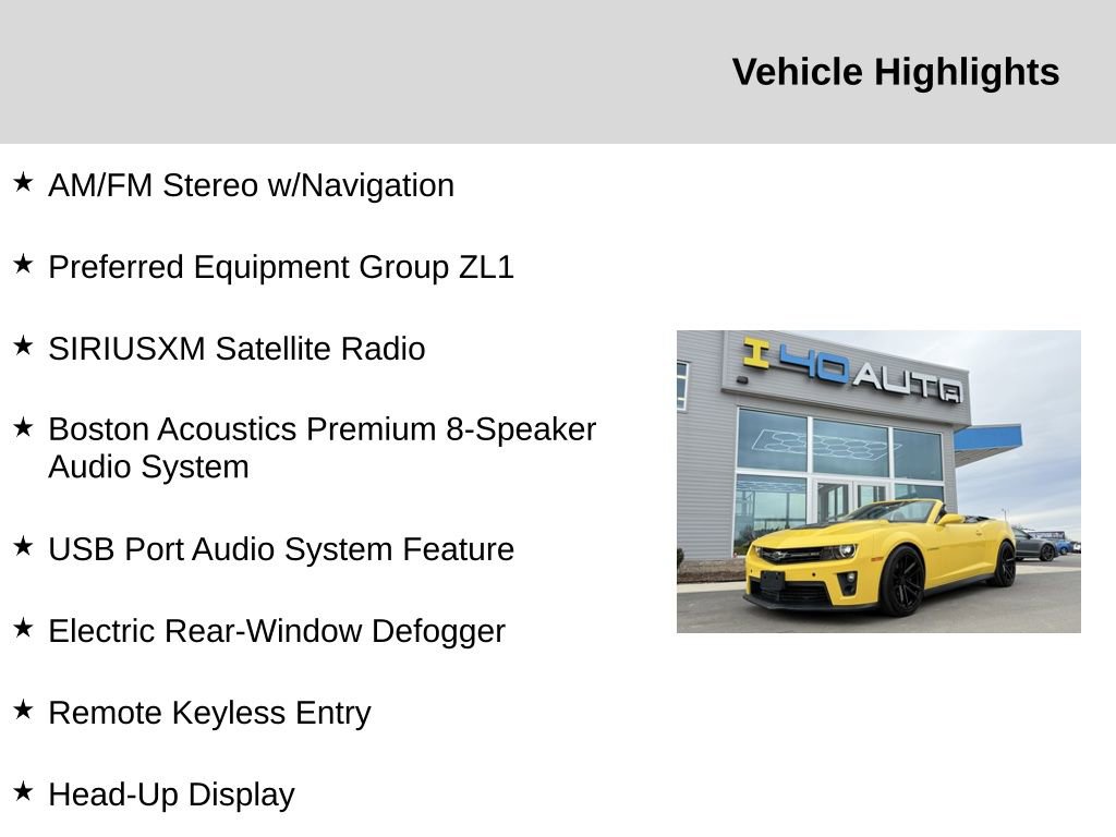 Used 2013 Chevrolet Camaro ZL1 image 2