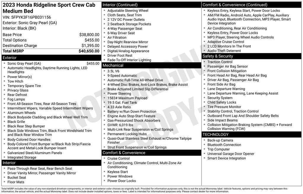 Used 2023 Honda Ridgeline Sport image 23