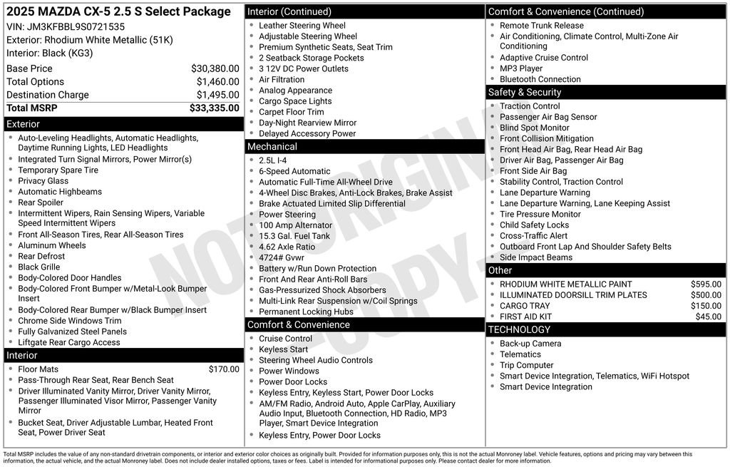 New 2025 MAZDA CX-5 AWD 2.5 S w/ Select Package image 4