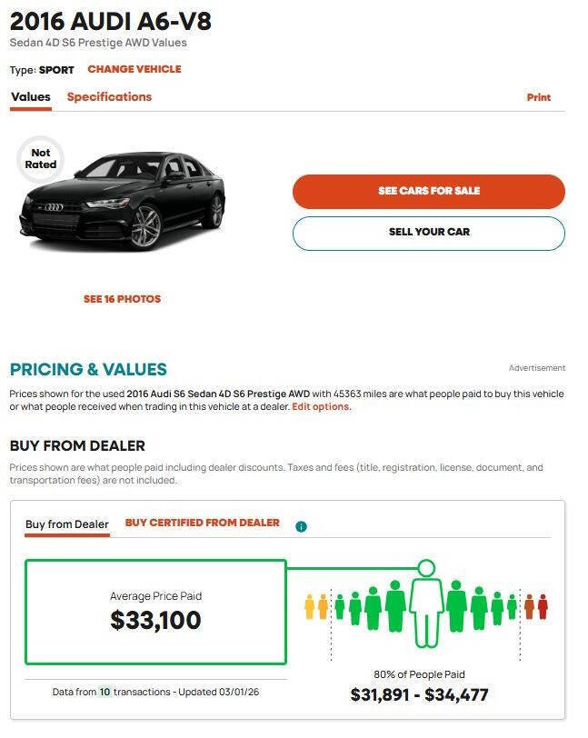 Used 2017 Audi S6 Prestige w/ S6 Sport Package image 13