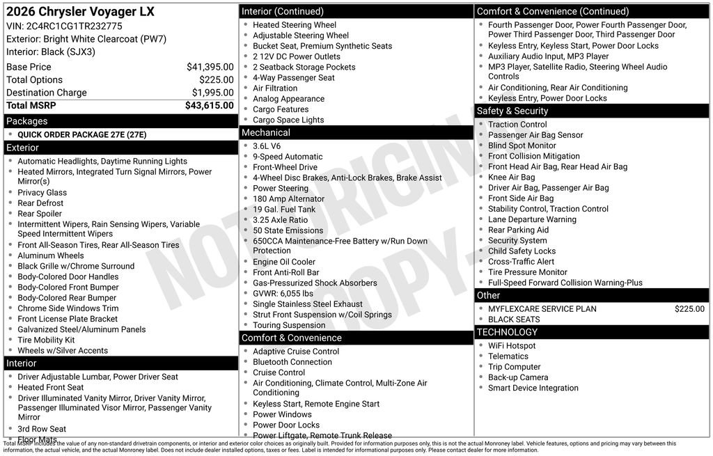 New 2026 Chrysler Voyager LX FWD image 7