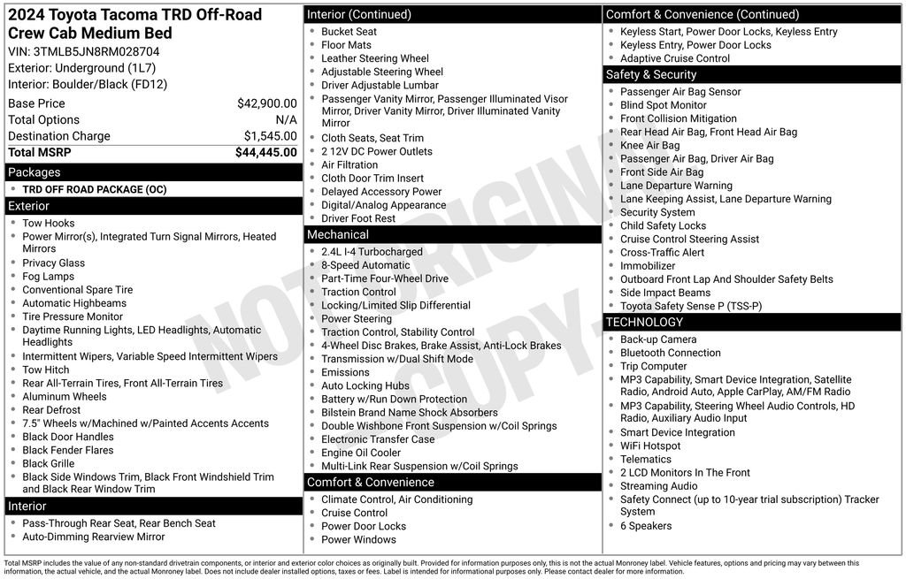Used 2024 Toyota Tacoma TRD Off-Road AWD/4WD image 32