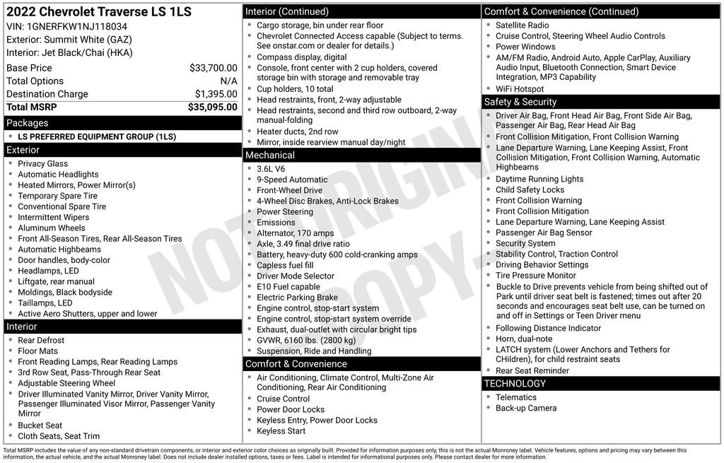 Used 2022 Chevrolet Traverse LS image 21