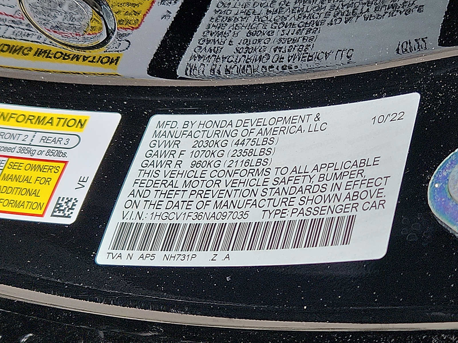 Certified 2022 Honda Accord Sport image 26