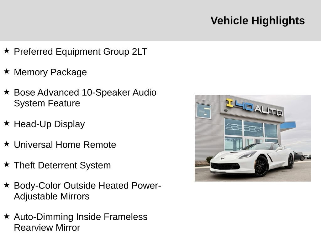 Used 2015 Chevrolet Corvette Stingray Coupe w/ 2LT Preferred Equipment Group image 2